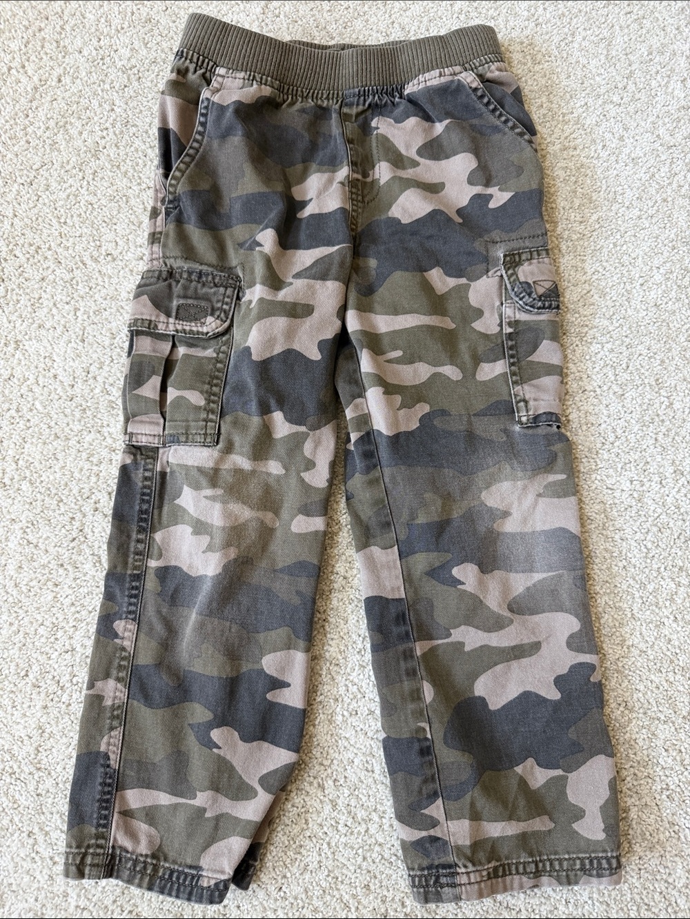 Boys' Camo Cargo pull-on, straight leg pants (size 5t)